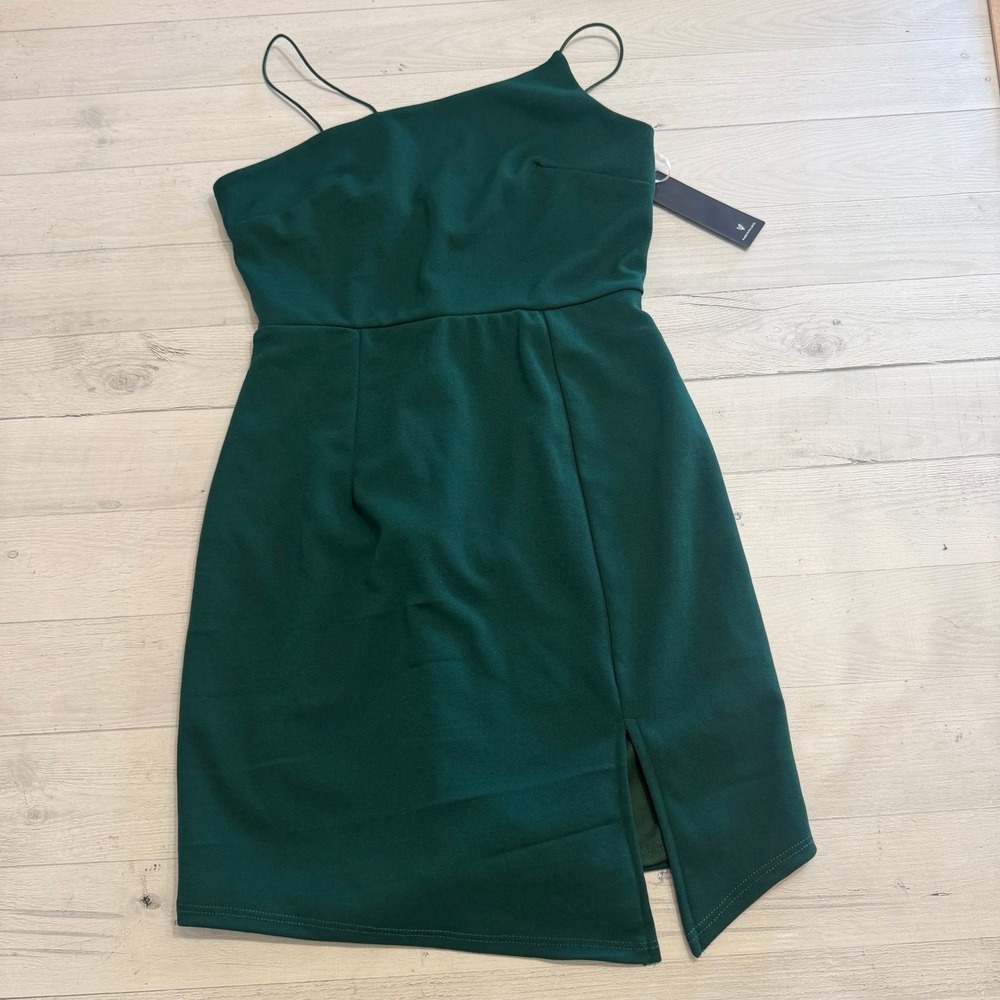 Lulus Party for Two Asymmetrical Bodycon Mini Dress green size small NEW
